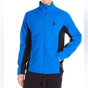 Spyder Core Constant Full Zip Textured Sweater Jacket Men's XL Blue Black